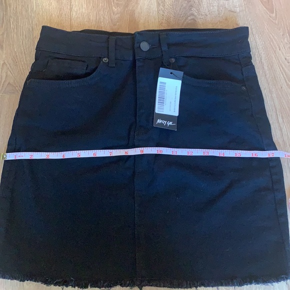 Nasty Gal-size 2-black denim mini shirt new with tags - Picture 11 of 13